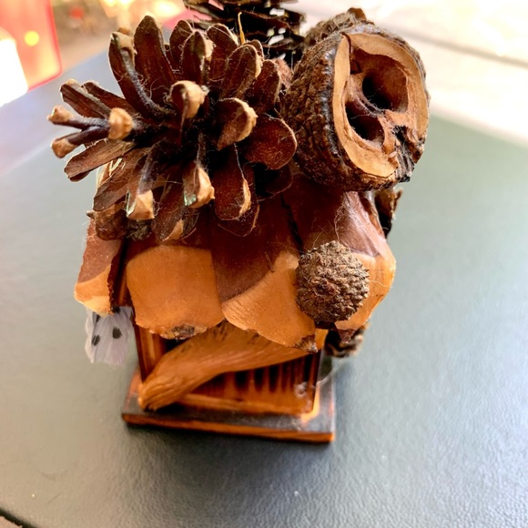 Homemade Birdhouse Decor with Pinecones and Nuts - Picture 4 of 6